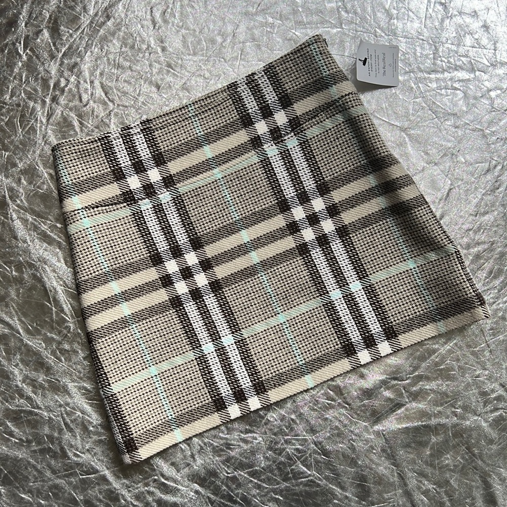 Burberry Wool Brown and Aqua Nova Check Miniskirt
